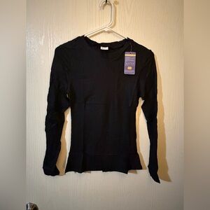 Women’s Misifi Black Long Sleeve Ribbed Tshirt Size Small NWT
